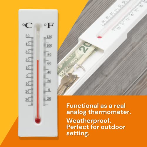 Thermometer Decorative Hide A Key Diversion Hidden Compartment- Secret Hidden Storage - Key Hider Outdoor - Hidden Compartment Container For Coins, Money And Keys #TOP5