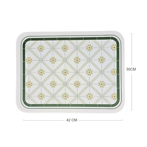 Image of Faux Leather Dining Table Placemats | Heat Insulation & Stain Resistant Waterproof Non Slip Dinner Table Mats | Perfect for Home, Kitchen, Restaurant, Office (Sage Green, Set of 6)