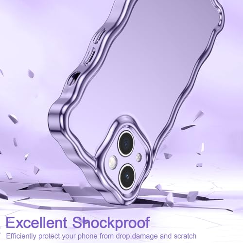 Coque iPhone 14 Plus violette vagues en silicone souple QLTYPRI - 4