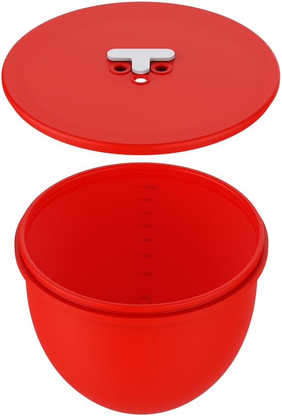 Non-Stick Silicone Bowl Liners for KITCHEN AID Mixers - Compatible with 5 Qt Tilt-Head/KSM150, Temperature Resistant with Lid for Microwave Fridge Baking Dough(Red)