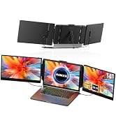 AOKER Triple Laptop Screen Extender - 14 Inch Portable IPS FHD 1080P HDMI/USB-A/Type-C Monitors f...
