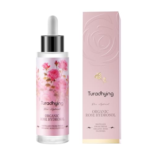 Pure Organic Rose Hydrosol in Dropper Bottle | Rosa Rugosa Flower Water for Deep Hydration, Plump & Smooth Skin | Nourishing Facial Essence for Wrinkle-Resistant Glow