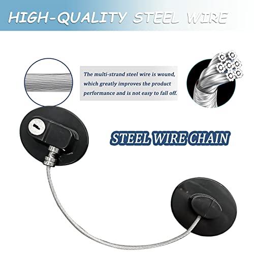 2 Pcs Refrigerator Lock, Fridge Locks For Kids, Cabinet Locks With Keys, Mini Fridge Locks For Kids, Used In Refrigerator Door, Cabinets, Drawers, Toilet Seat (Black Rotundity-2 Pack) #TOP2