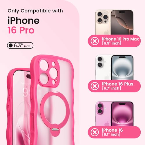 Coque iPhone 16 Pro avec support magnetique rotatif antichoc compatible MagSafe - 2