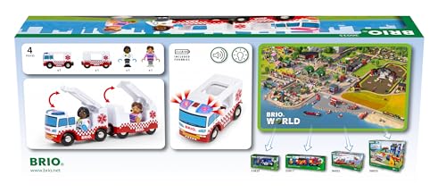 Brio World Ambulanza di Soccorso, Accessori per Set di Trenini per Bambini dai 3 Anni in Su