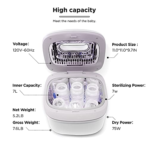 Bottle Sterilizer And Dryer | Uv Light Sanitizer Box | Kills Up Bacteria & Viruses For Baby Bottle, Pacifier, Cup, Phone | Home And Office By Vcutech #TOP2