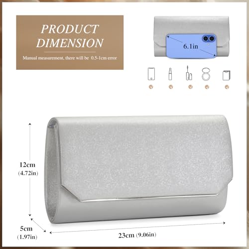 Image of UBAYMAX Clutch Purses for Women Formal Dressy Evening Handbags for Wedding Party Cocktail Prom Engagement, Sparkly Fancy Bag