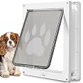 CEESC Dog Door for Pets Up to 20 lb, Weatherproof Pet Door for Cats and Dogs, Durable, Snap-in Closing Panel Included, Suitable for Interior and Exterior Doors(Small White)