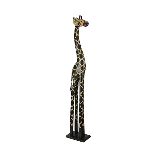 Zeckos Hand-Carved 36-Inch Tall Hand-Stained Brown Wood Giraffe Sculpture: A