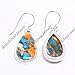 Natural Orange Spiny Oyster Turquoise Gemstone 925 Sterling Silver Handmade Drop Dangle Earrings Jewelry for Women Gift for Her