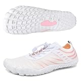 GemChve Scarpe da Acqua Uomo Donna Scarpe da Bagno Atmativo Leggero Asciugatrice Rapida Minimalismo Scarpe da Corsa a Piedi Nudi Uomo Donna Barefoot White 40 EU