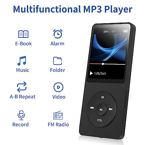 Mp3 Player, Music Player With 32Gb Micro Sd Card, Build-In Speaker/Photo/Video Play/Fm Radio/Voice Recorder/E-Book Reader, Supports Up To 128Gb #TOP6