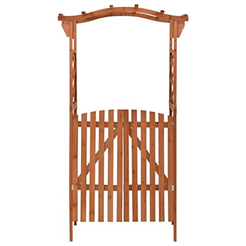 Vidaxl Solid Firwood Pergola With Gate Home Lawn Backyard Outdoor Garden Patio Terrace Balcony Wooden Entryway Flower Planter Arbor Arch #TOP2