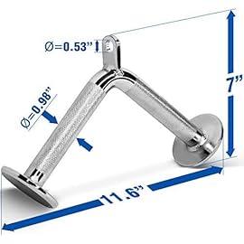 Yes4All Combo Double D Handle & Rubber V-Shape Bar, Multi Cable Machine Accessories, Tricep Press Down Cable Machine Attachment, LAT Pulldown Attachments for Home Gym Set
