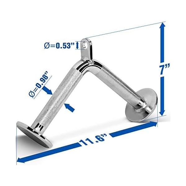 Yes4All Cable Machine Attachment, Row Handles, Tricep Rope, Straight Bar, V Bar, LAT Pulldown Accessories Load 880 LB for Home Gym - Image 4
