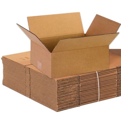 Image of BOX USA Shipping Boxes 13 inchL x 10 inchW x 5 inchH 25-Pack Flat Corrugated Cardboard Box for Packing, Moving and Storage