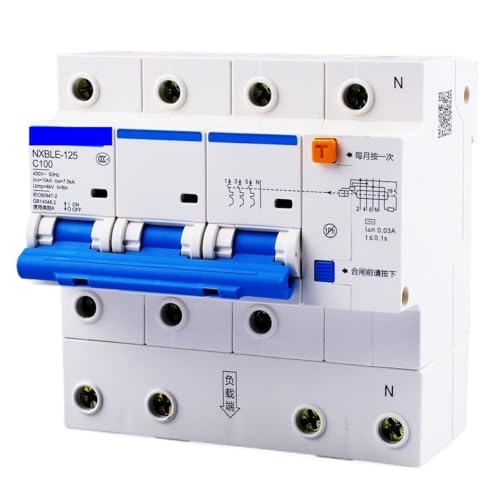 Disjoncteur différentiel triphasé RCBO 100A conçu pour une longévité maximale