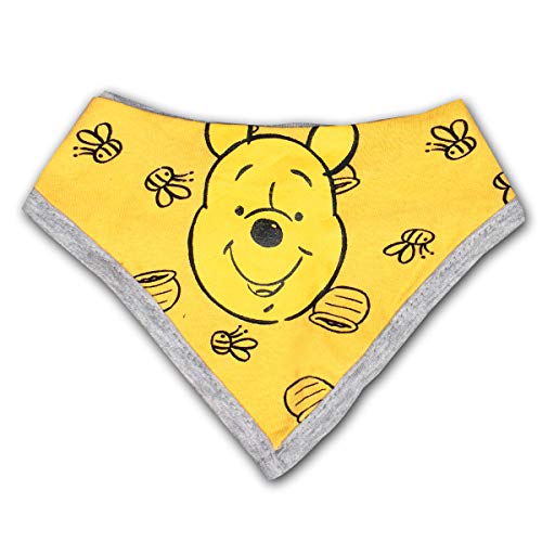 Disney Winnie The Pooh Boys’ Short Sleeve Bodysuit, Joggers And Bib Set For Newborn – Grey/Yellow #TOP4