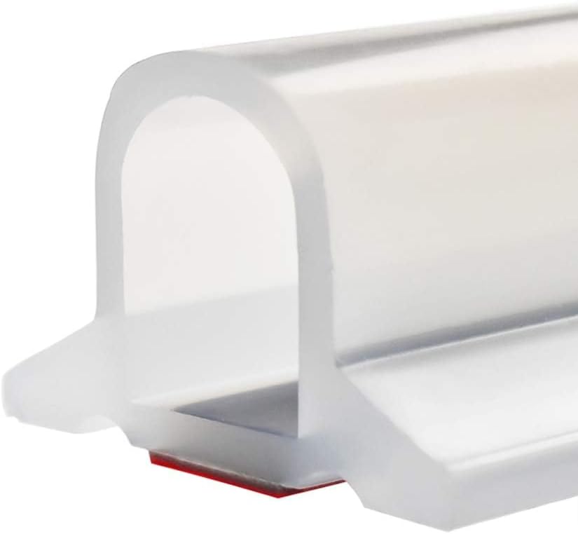 Duzzy 67 Inch Collapsible Shower Threshold Water Dam, Silicone Shower Water Stopper Barrier, Ideal for Wheelchair Accessible, Suitable for Accessibility ADA Handicap Showers Bathroom(5.6 Ft, Black)