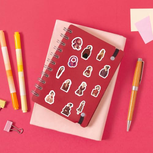 Image of Red Aesthetic Kawaii Girl Vinyl Stickers Pack of 33 | Waterproof Burgundy & Wine Red Cute Fashion Decals for Laptop, Water Bottle, Journal, Scrapbook, Phone Case | Self-Adhesive Sticker Pack