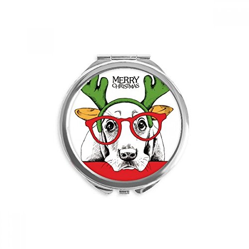 Miroir rond de poche joli chien aquarelle, une idée cadeau maquillage
