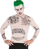 SUIT YOURSELF Suicide Squad Long-Sleeve Tattoo Joker Shirt for Adults, One Size up to Men's Size 40-42, Features Tattoos