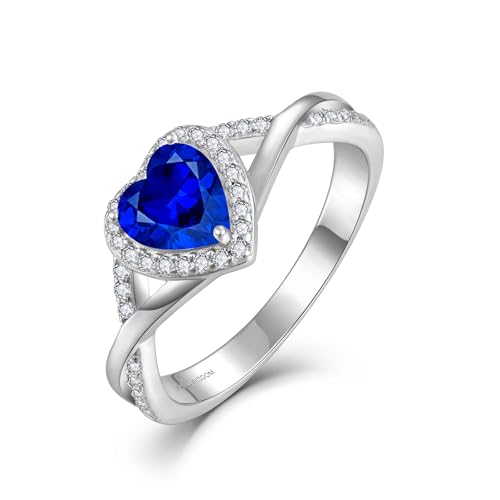 JO WISDOM Promise Rings for Women 925 Sterling Silver Infinity Heart Halo Promise Ring for Her