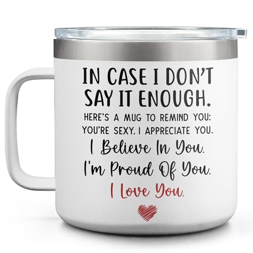 Pandzee Valentines Day Gifts For Her & Him, Anniversary Wedding, Christmas, Birthday Mothers Day Gifts For Wife From Husband, Father Day Present For Husband From Wife - 14oz Stainless Steel Tumbler