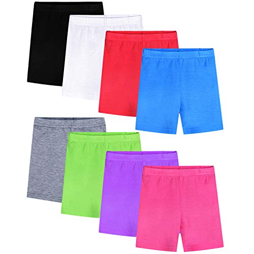 Booph Girls Bike Shorts Kids Colorful Dance Shorts 6-7 Years Multicolored 8 Pack #TOP9