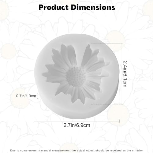 Image of Candle Making Kit | Daisy Flower Candle Molds (6.5x6.5x2 cm) with 250g Soy Wax, 10 Wicks & 3 Pigment Colors | DIY Candle Making Supplies Set
