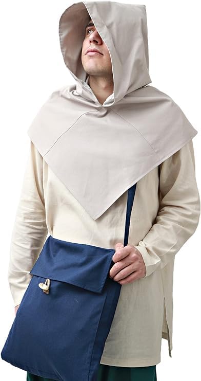 FURPHI Medieval Linen Tunic Long Sleeve Undershirts Renaissance Cosplay Costume for Men - Image 4