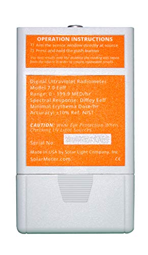 Solarmeter Model 7.0 Erythemally Effective Uv Meter - Measures 280-400Nm With Range From 0-199.9 Med/Hour #TOP3
