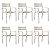 VICLLAX Patio Dining Chairs Set of 6, Stackable Metal Chairs Set with Armrests for Poolside, Backyard, Garden, Deck, Porch, Sandshell