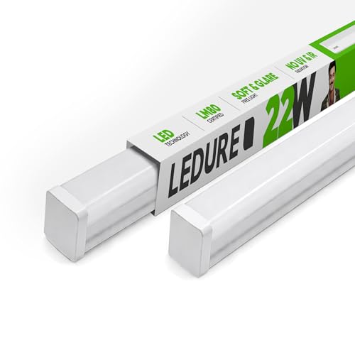 LEDURE Linear 22W LED Batten Light 4 Feet | Pack of 1 | 2200 Lumens Higher Brightness than 22W LED Tube Light | Cool Day White 6500K | Wall Ceiling Tu