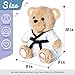 Hopearl Taekwondo Bear Karate Stuffed Animal Toy with Detachable Taekwondo Uniform and 6 Alternative Color Belts 1-10th Gup, Plush Toy Gifts for Kids Taekwondo Lovers Boys Girls, 10''