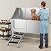 VEVOR Stainless Steel Dog Washing Station, Professional 62 inch Pet Grooming Tub w/Stairs, PE Water Filter Board, Faucet & Showerhead & Soap Holder Bathtub for Large & Medium & Small Pets (Left Door)
