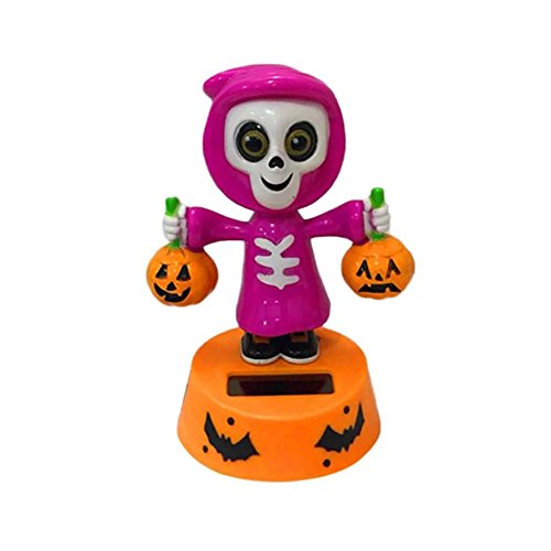 Mueca de calabaza de Halloween con energa solar, para el interior del coche, el salpicadero, regalos de Navidad, decoracin para nios