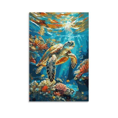 Kit diamond painting adulte pour réduire le stress avec cette grande toile vie marine 5D