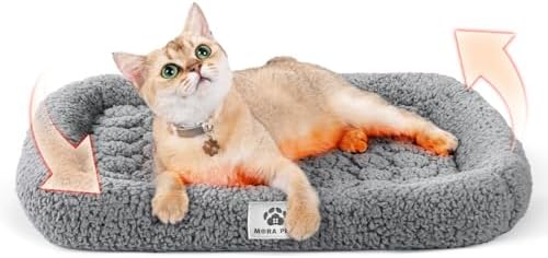 Mora Pets Self Warming Cat Bed Self Heating Pet Pad with Bolster ...