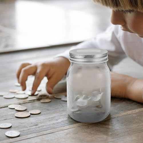 Boîte d'épargne en verre HEMOTON avec couvercle à fentes pour garçons et filles - 7