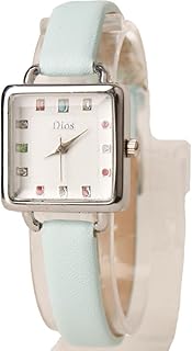 ساعة يد كلاسيك حريمي- انالوج - كوارتز- باند جلد لبني- مينا ابيض - DIO02