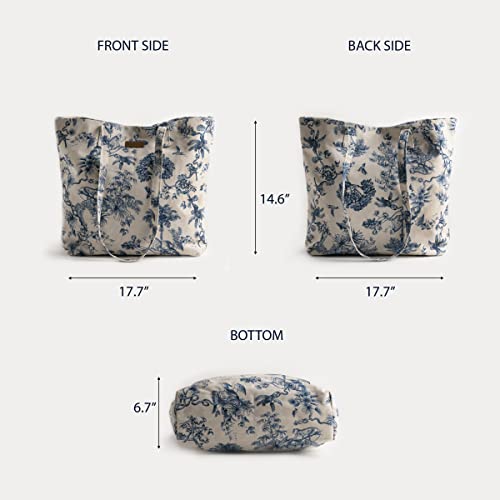 Maison-d-Hermine-Tote-Bag-100-Cotton-Canvas-Reusable-Shoulder-Grocery-Bag-for-Work-Travel-Shopping-Perfect-for-Men-Women