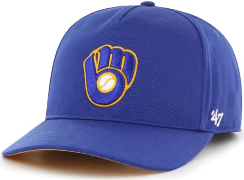 47 MLB Grand Slam Cooperstown Team Color Adjustable Snapback Structured Hat Adult One Size Fits All - Milwaukee Brewers Milwaukee Brewers Blue
