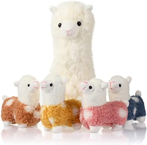 Civaner Llama Plush Set - 11" & 4.7" Stuffed Animals, Cute Alpaca Soft Pillow Dolls, Ideal for Birthdays, Anniversaries, Home Decor