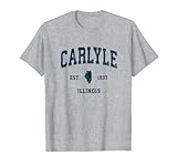 Carlyle Illinois IL Vintage Athletic Navy Sports Design T-Shirt