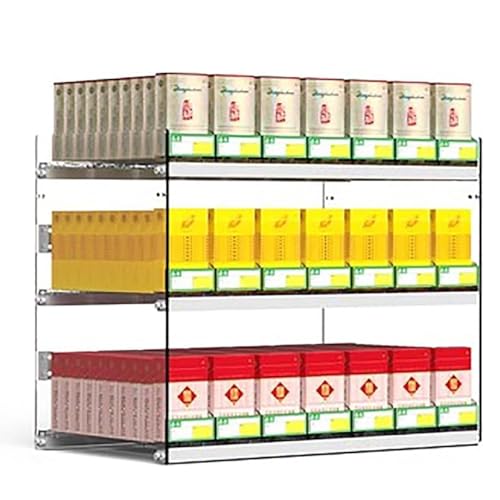 Espositore per sigarette, espositore per spingi sigarette automatico, organizer per armadietto per negozi al dettaglio, a parete o da banco,31.5x28.4x24.5cm