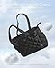Uselike Tote Bag for Women, Lightweight Puffer Tote Work Bags with Compartments for Travel, Quilted Shoulder Bag with Zipper (Black)