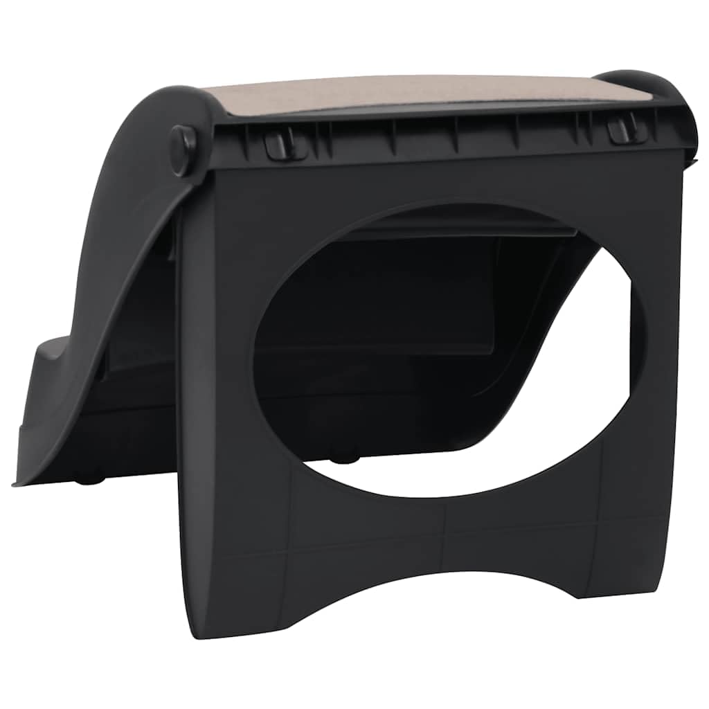 Hundetreppe 3 Stufen klappbar, Haustiertreppe für kleine und große Hunde & Katzen, rutschfeste Einstiegshilfe für Sofa & Auto, belastbar bis 20 kg, Schwarz