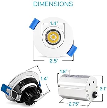 Luxrite 2 Inch Gimbal Led Recessed Light With Junction Box 5w 3000k Soft White 400 Lumens Dimmable Downlight Energy Star Ic Rated Damp Location Adjustable Recessed Lighting Lr23238 Buy Online