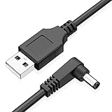 [4 Pack] aceyoon USB to DC 5V Power Cord 90 Degree 3ft USB to 5.5mm 2.1mm 5V 2A Barrel Jack Male...